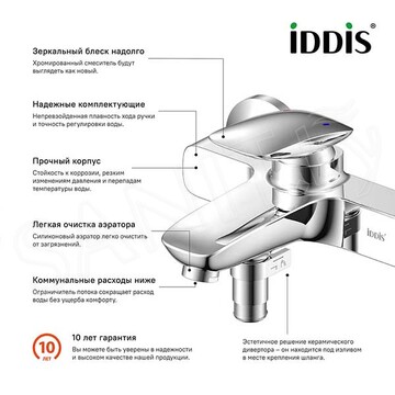 Смеситель для ванны Iddis Stone STOSB00i02WA