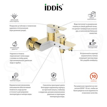 Смеситель для ванны Iddis Cloud CLOWG02i02