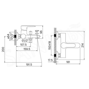 Смеситель для ванны Iddis Cuba CUBSB00i02WA