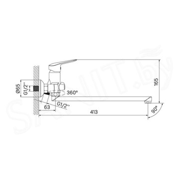 Смеситель для ванны Iddis Torr TORSBL2i10WA