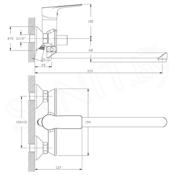 Смеситель для ванны Rossinka RS27-33