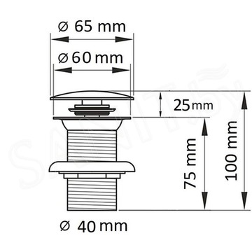 Сифон для умывальника McAlpine HC2-40 с металлическим донным клапаном без перелива и гофрой