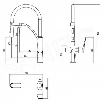 Смеситель для кухонной мойки Lemark Comfort LM3074C-Gray с подключением к системе очистки воды