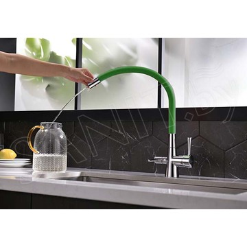 Смеситель для кухонной мойки Lemark Comfort LM3075C-Green с подключением к системе очистки воды