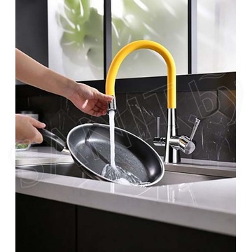 Смеситель для кухонной мойки Lemark Comfort LM3075C-Yellow с подключением к системе очистки воды