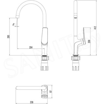 Смеситель для кухонной мойки Lemark Bronx LM3705BL / LM3705BLR