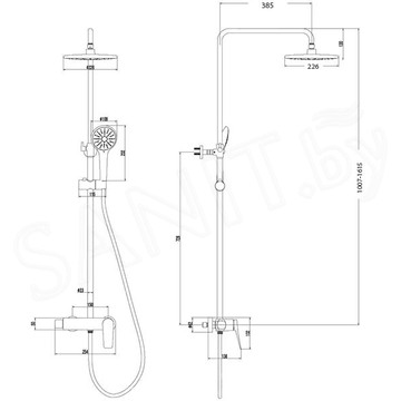 Душевая стойка Lemark Bronx LM3760GM