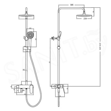 Душевая стойка Lemark Bronx LM3762GM