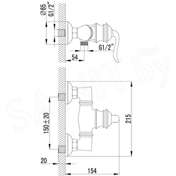 Смеситель для душа Lemark Brava LM4703G