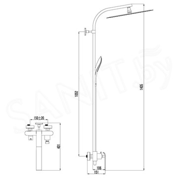 Душевая стойка Lemark Melange LM4960CW