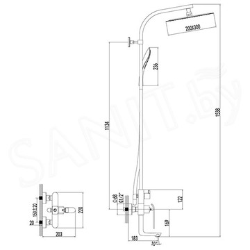 Душевая стойка Lemark Melange LM4962CW