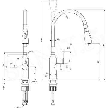 Смеситель для кухонной мойки Lemark Expert LM5082S-Green