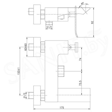 Смеситель для ванны Lemark Contest LM5814CW