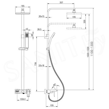 Душевая стойка Lemark Contest LM5862CW