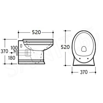 Подвесной унитаз CeramaLux 4288 безободковый (с крышкой SoftClose)