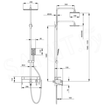 Душевая стойка Lemark Mista LM6462WG