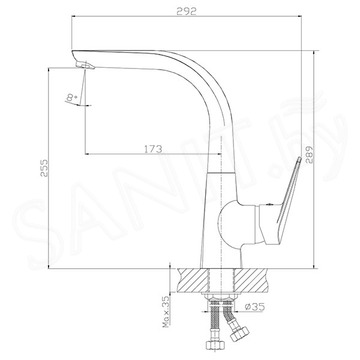 Смеситель для кухонной мойки Rossinka Z40-23U