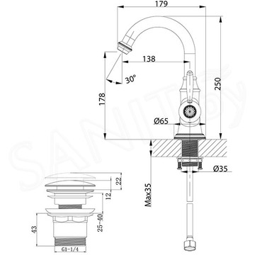 Смеситель для умывальника Lemark Spark LM6707RG