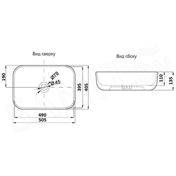 Умывальник CeramaLux 78104MDH-2