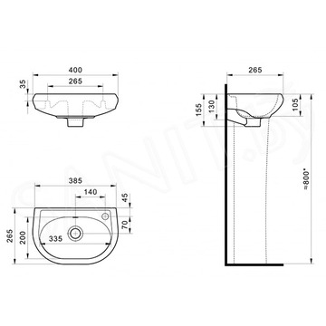 Умывальник Santek Бриз 40 R