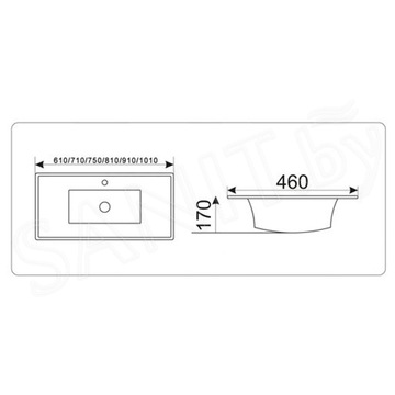 Умывальник CeramaLux 9060MMB / 9080MMB / 9090MMB / 9100MMB