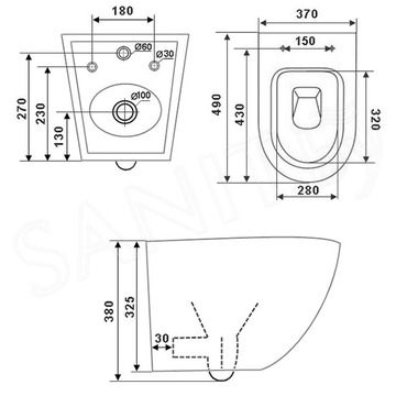 Комплект инсталляции Berges Novum 525 c черной кнопкой L5 и подвесным унитазом Timo Rimless Kulo TK-403