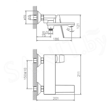 Смеситель для ванны Haiba HB60533-3