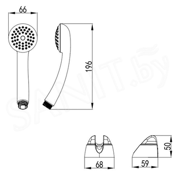 Душевая лейка со шлангом Milardo Shower Set 3301F68M16