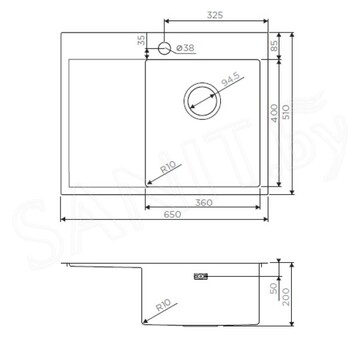 Кухонная мойка Omoikiri Akisame 65-IN / 65-GM / 65-LG