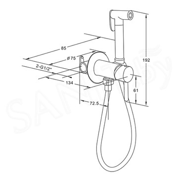 Комплект инсталляции Grohe Rapid SL 38772001 с подвесным унитазом Uptrend Corona Rimless TR2197 и гигиеническим душем Shevanik S147