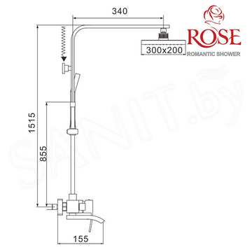 Душевая стойка Rose R1556F