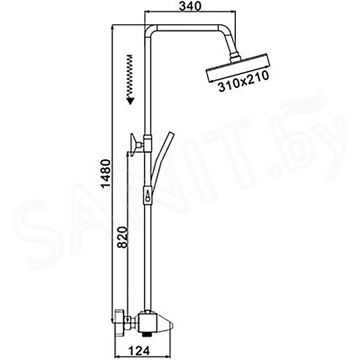 Душевая стойка Rose R3736H с термостатом