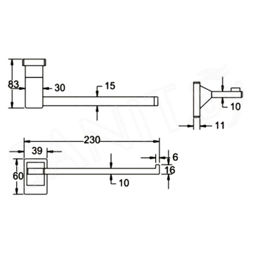 Держатель для полотенец Rose RG1606H