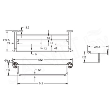 Полка для полотенец с держателем Rose RG1008Q