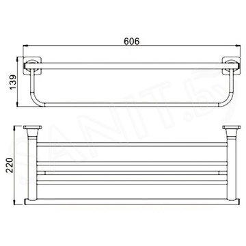 Полка для полотенец с держателем Rose RG1508H