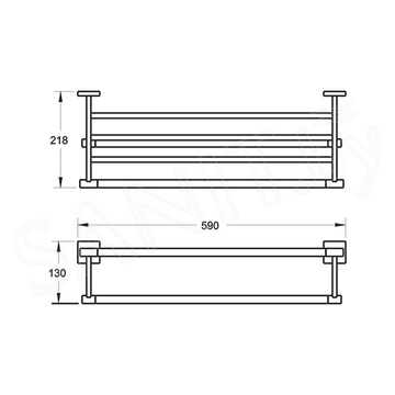 Полка для полотенец с держателем Rose RG3008H