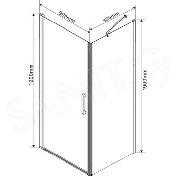 Душевой уголок Vincea Orta VSR-1O9090CLB