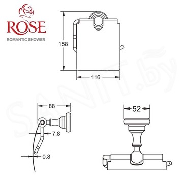 Держатель для туалетной бумаги Rose RG1105