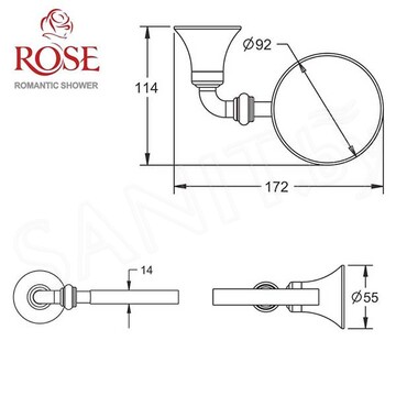 Ершик для унитаза Rose RG1200