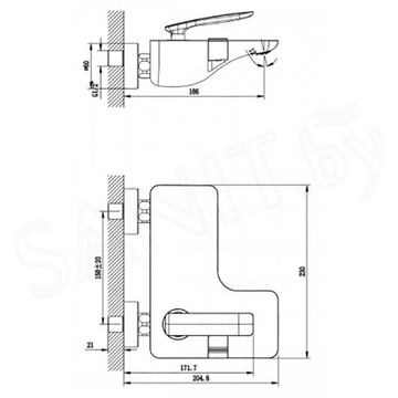 Смеситель для ванны Lemark Bellario LM6802C