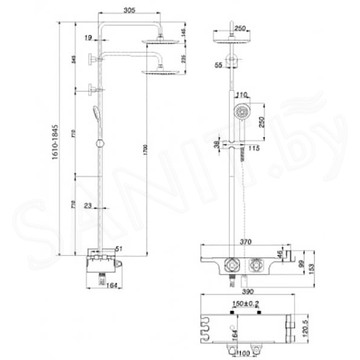 Душевая стойка Lemark Tropic LM7008C с термостатом