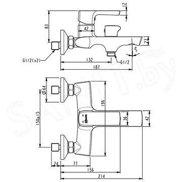 Смеситель для ванны Lemark Ursus LM7214BL