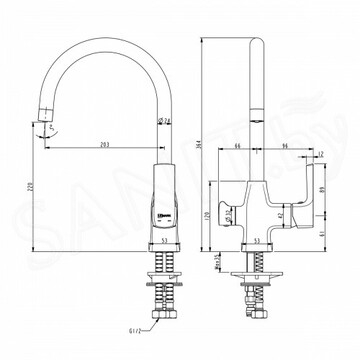 Смеситель для кухонной мойки Lemark Ursus LM7261BL / LM7261BLR с подключением к системе очистки воды