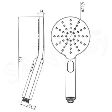 Душевая лейка Lemark LM8122BL / LM8122GM