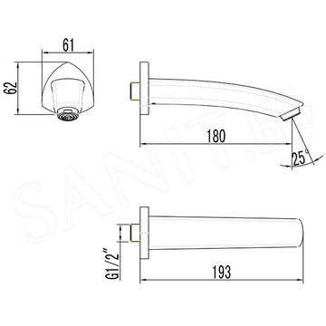 Излив для ванны Lemark LM3581C