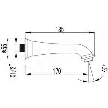 Излив для ванны Lemark LM4781G / LM4781B