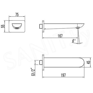 Излив для ванны Lemark LM4981CW