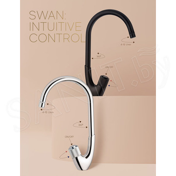 Смеситель для кухонной мойки Rubineta Swan-33 (BK) SW0068