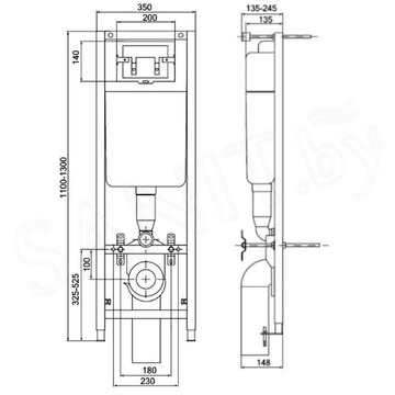 Система инсталляции для подвесного унитаза Ideal Standard W370567 с кнопкой W3708AA