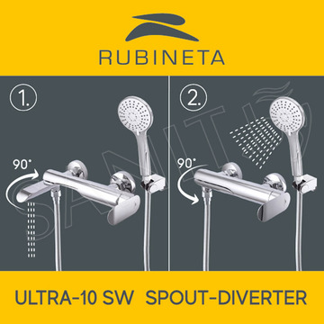 Смеситель для ванны Rubineta Ultra-10/K (SW) (BK) U1KP68